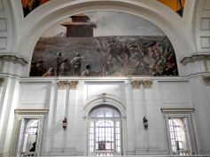 This large painting appears to depict the Battle for San Juan Hill in 1898.