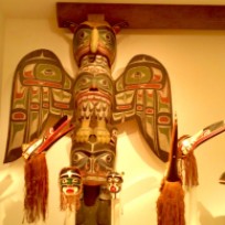 Totems and special ceremonial head dress.